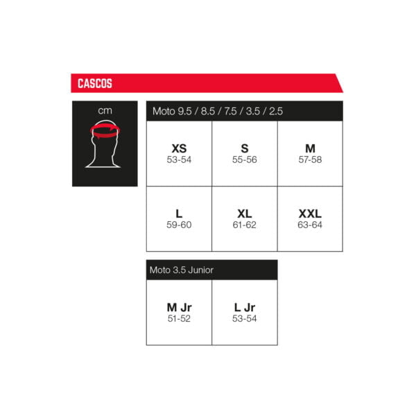 Casco Leatt Moto 2.5 Stealth V23 tallas